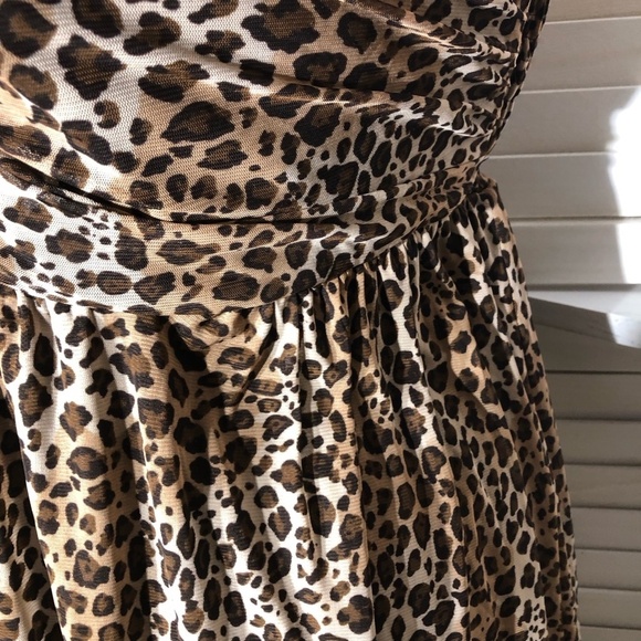 Vintage Y2K Pure Energy Animal Print Chiffon Strapless Brown Black 4X - Picture 8 of 12